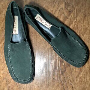 Two Lips Women FOREST GREEN SUEDE LOAFERS